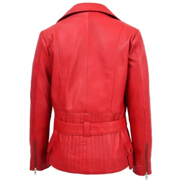 Asymmetrical Distressed Women’s Leather Jacket