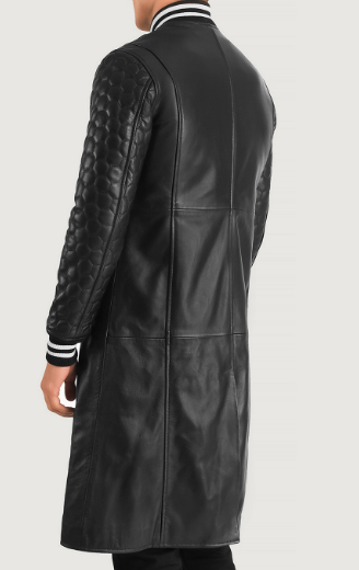 Wilde Black Leather Varsity Coat