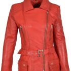 Asymmetrical Distressed Women’s Leather Jacket