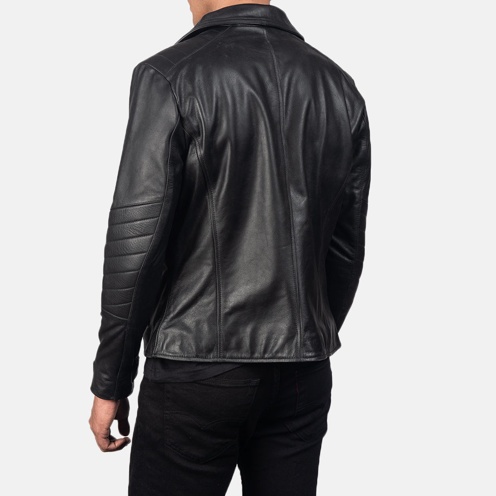 Men's Raiden Black Leather Biker Jacket