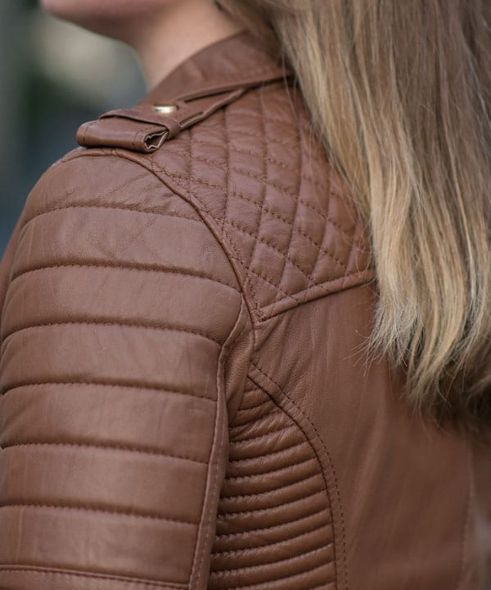 Women’s Brown Biker Leather Jacket