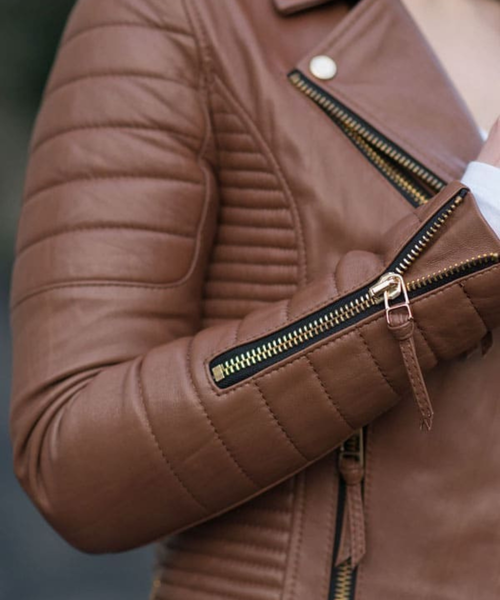 Women’s Brown Biker Leather Jacket