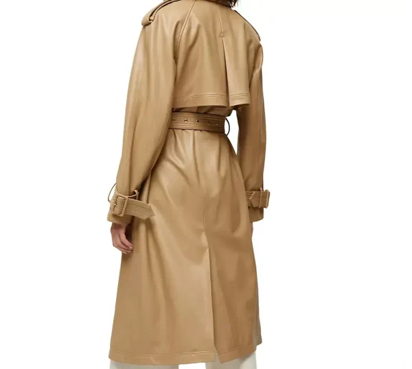 Women’s Camel Leather Trench Coat