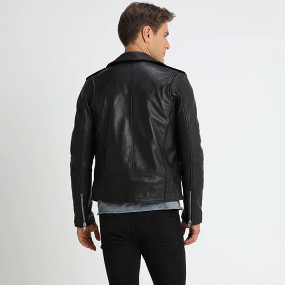 Allaric Alley Black Leather Biker Jacket