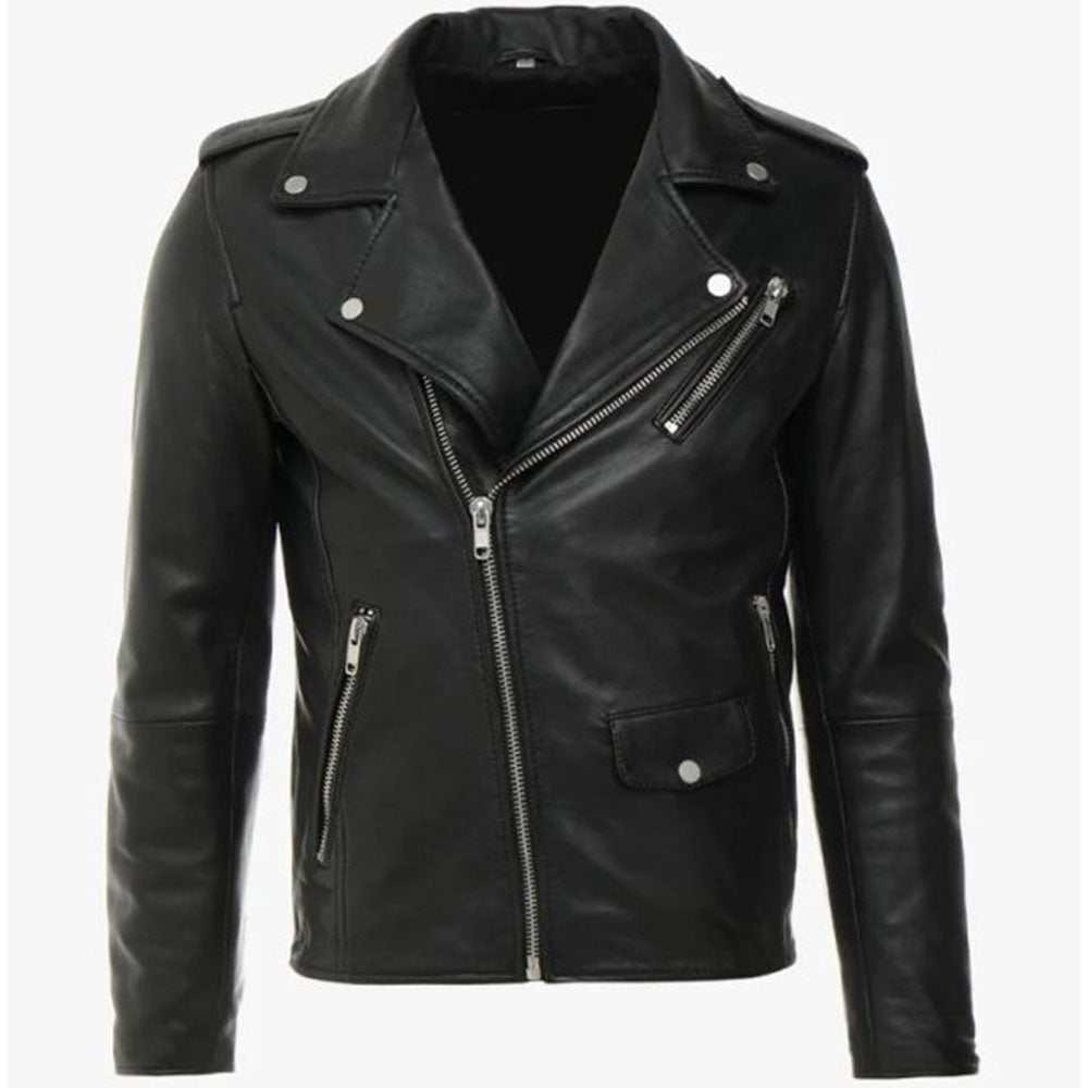 Allaric Alley Black Leather Biker Jacket