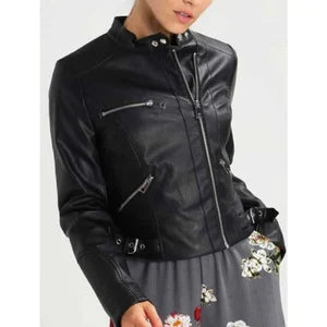 Candid Biker Leather Jacket For Women’s