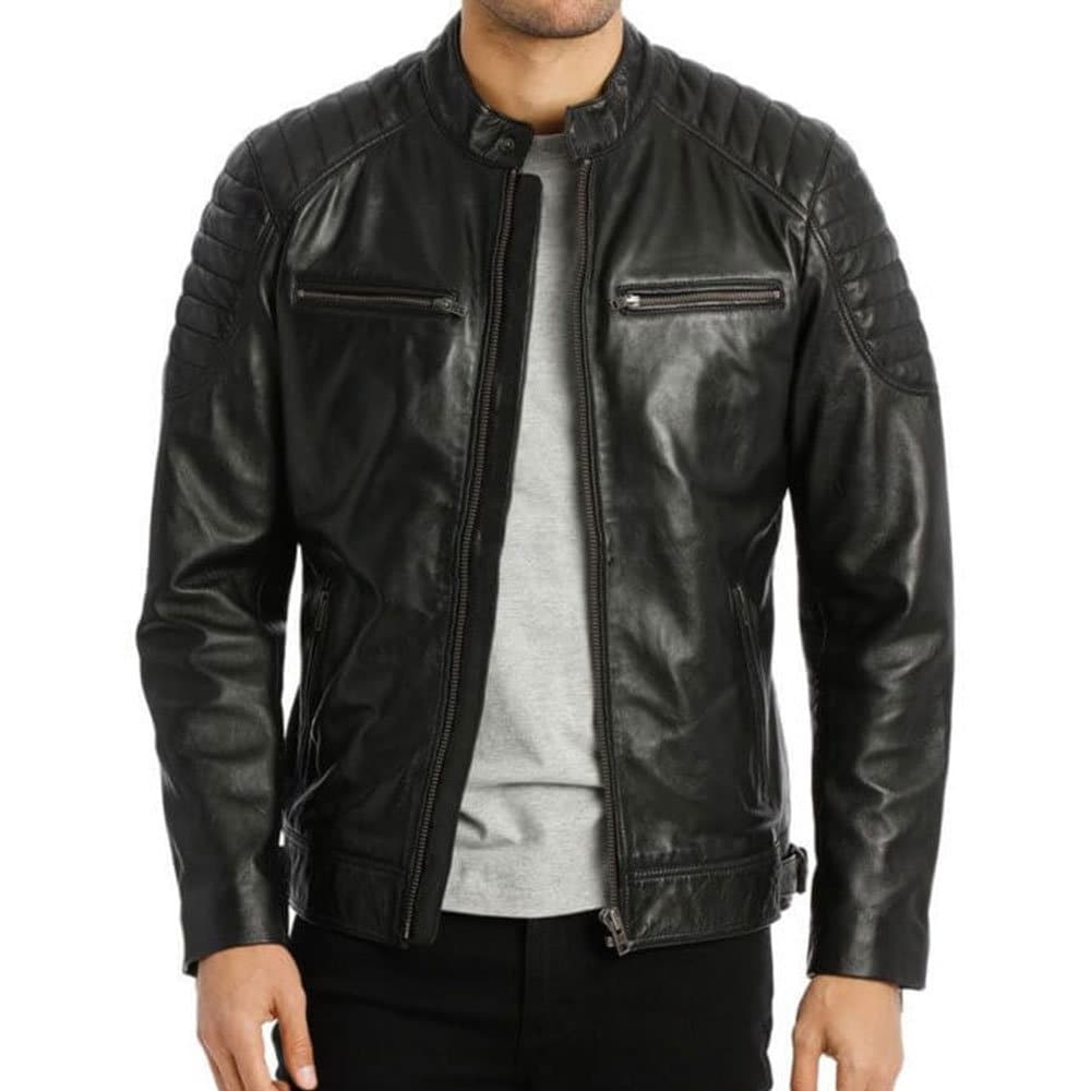 Simon Leather Racer Jacket