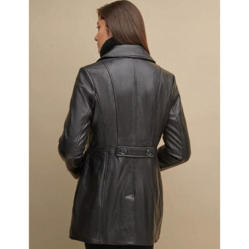 Susan Black Stylish Leather Coat